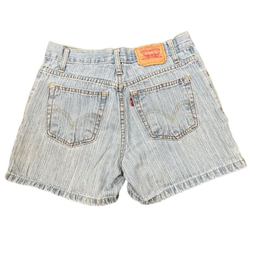 Levi's Low Denim Shorts Textured Lined Wash‎ Juniors Light Blue Size 7 379556002